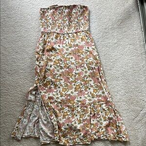 Petal & Pup Pink Strapless Sundress with Slit